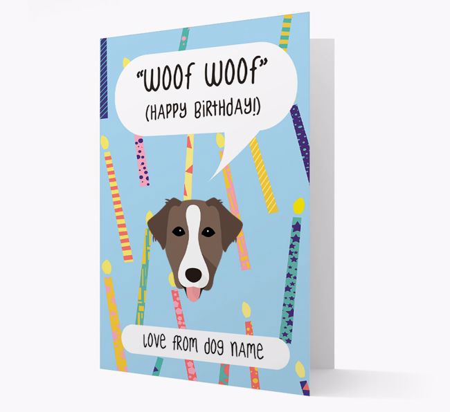 Personalized 'Woof Woof' Birthday Card with {breedFullName} Icon